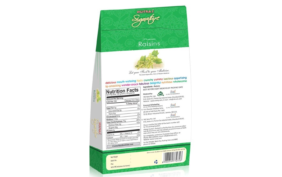 Nutraj Signature Premium Raisins    Box  200 grams
